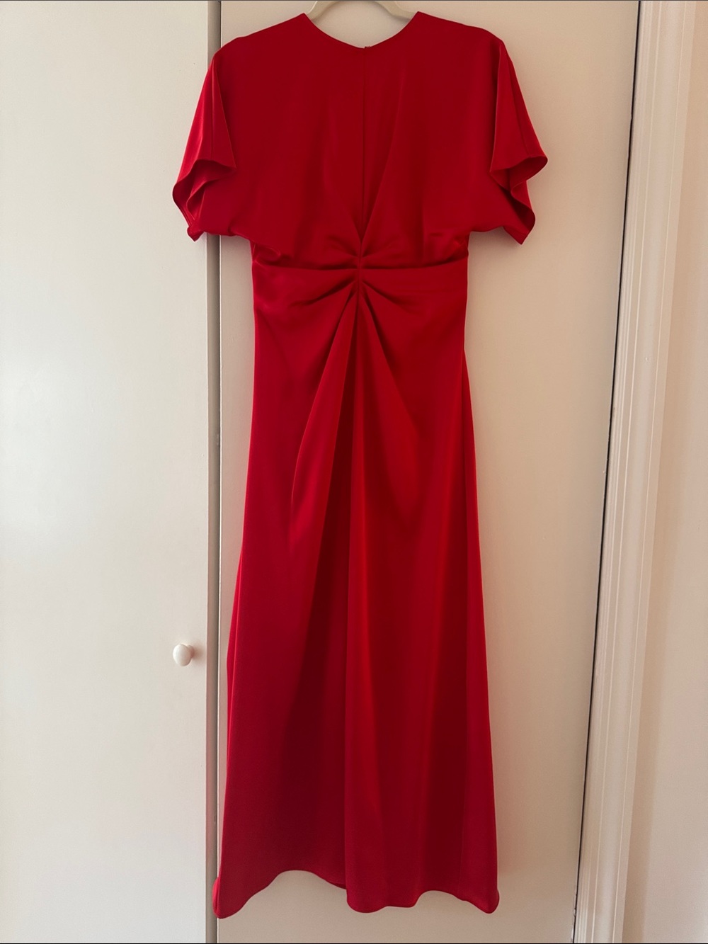 ANTONIO MELANI Red Maxi Dress with Gathered Twist Back